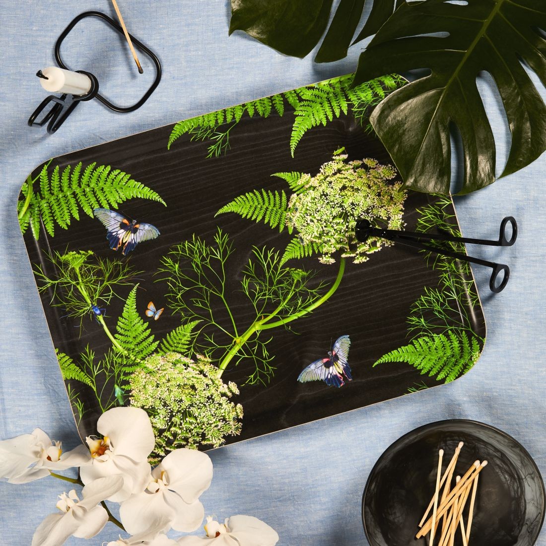 Rectangular Dill Black Birch Tray