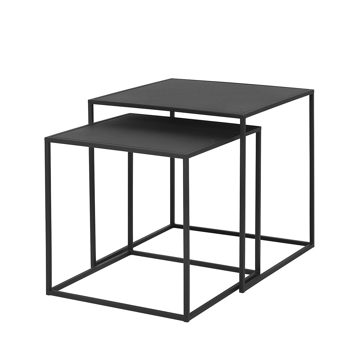 Nesting Coffee Tables in Black - Set of 2