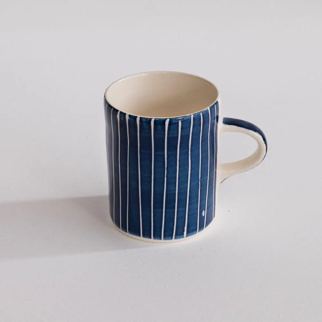 Ceramic Mug Sgrafitto Stripe