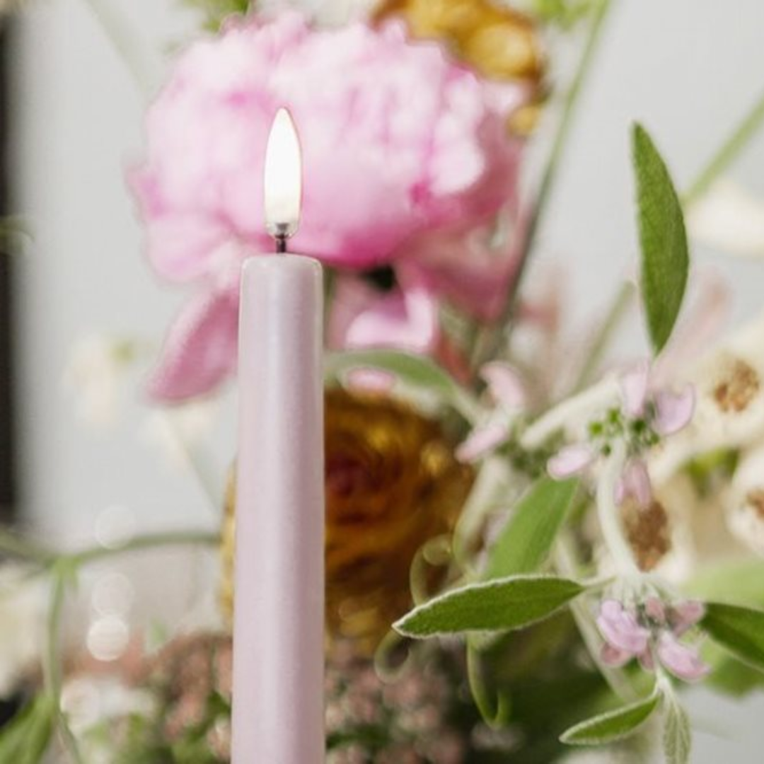 Small Smooth Slim Taper Candles 25cm in 8 Colours