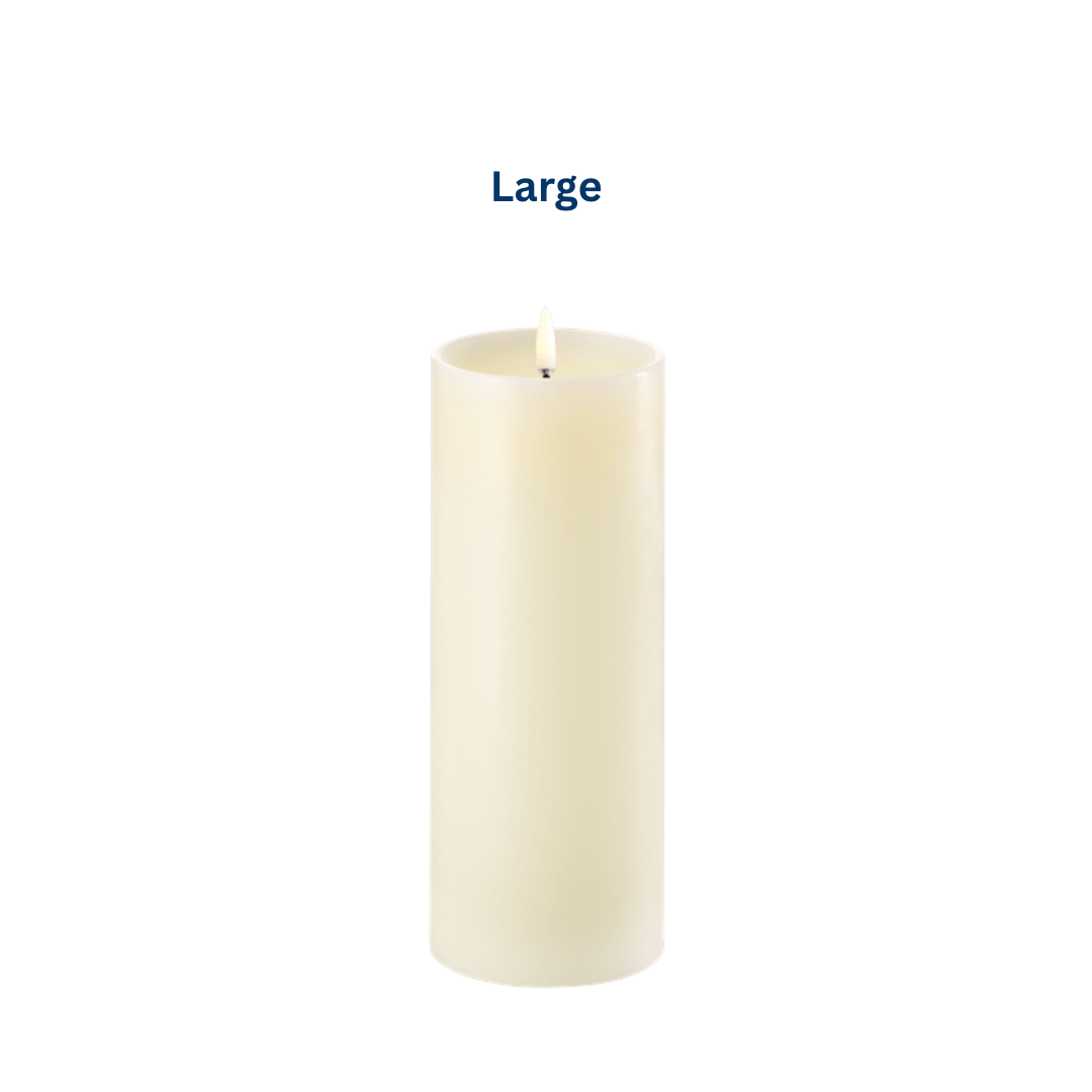 LED Shoulder Pillar Candle Ivory in 2 Sizes