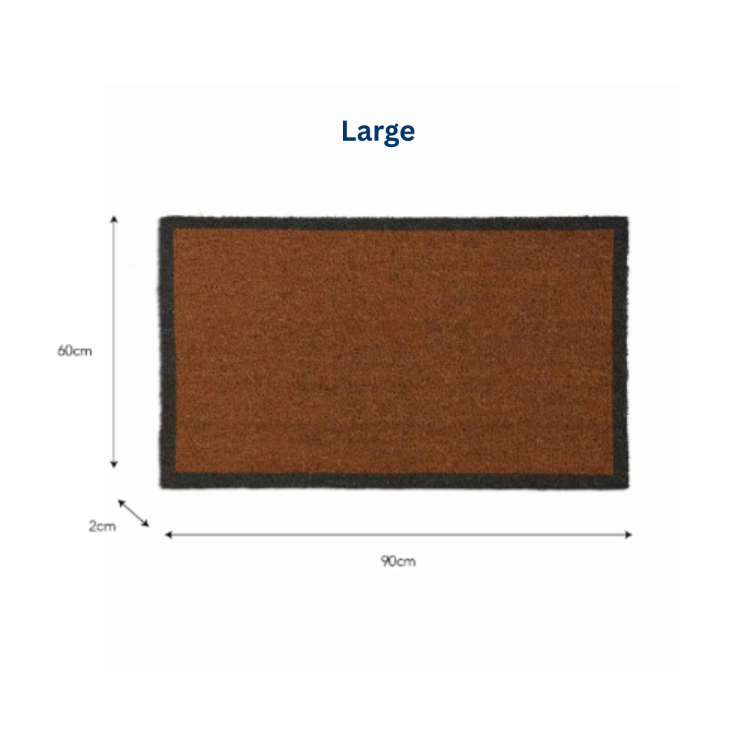 Coir Doormat with Charcoal Boarder in 3 Sizes