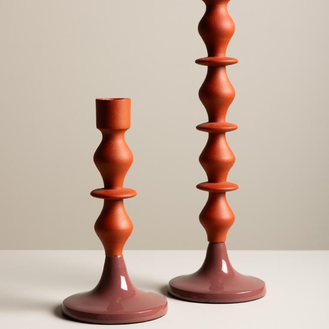 Orange & Pink Small Candle Holder