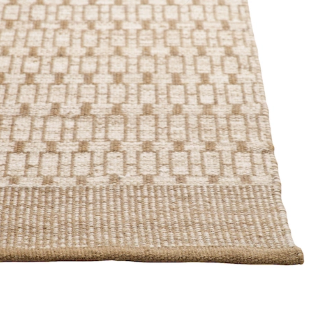 Nordic Geometric Rug in Beige & White - 2 sizes