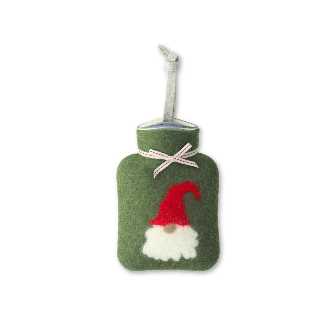 Festive Gnome Mini Hot Water Bottle in 3 Colours