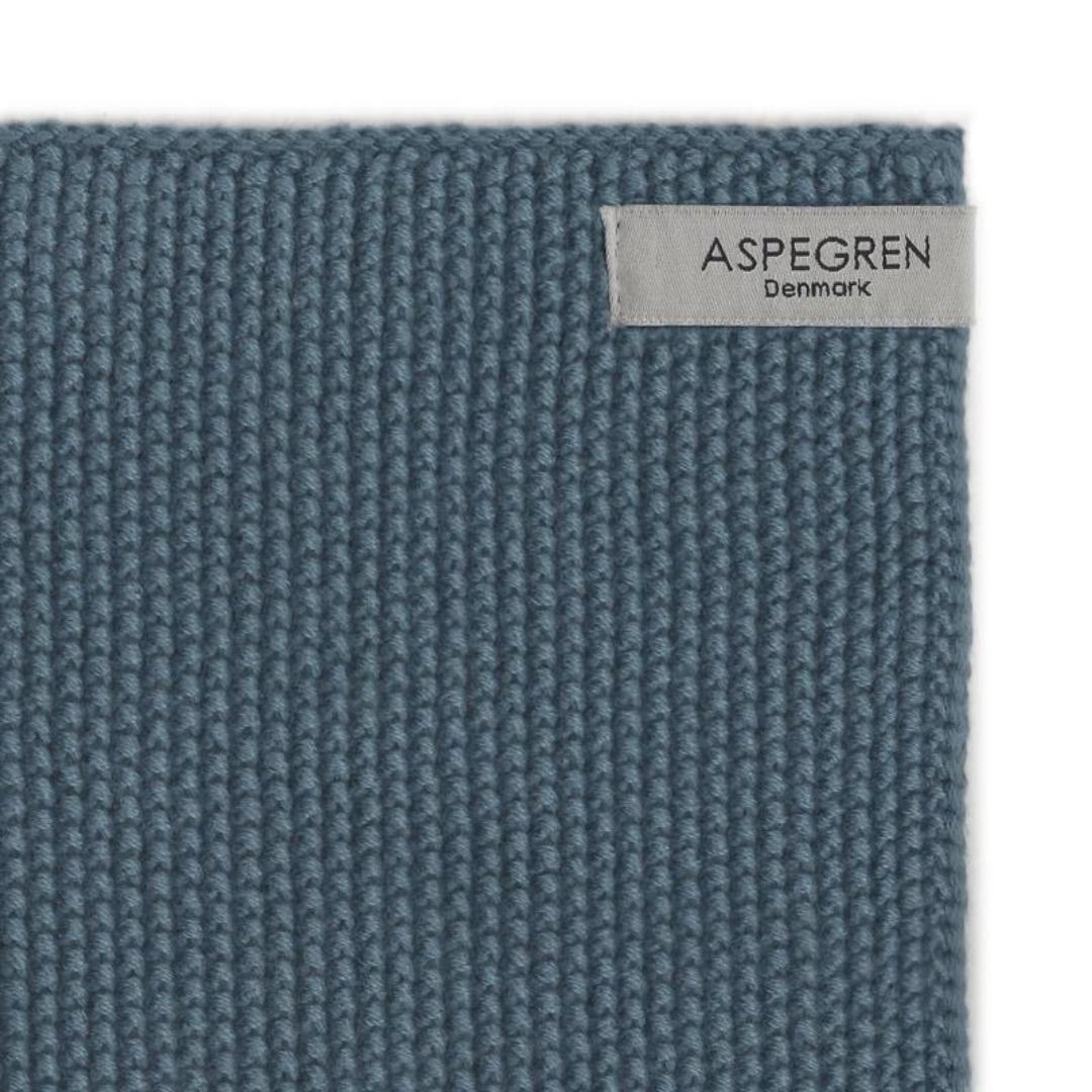 Blue Knitted Organic Cotton Dishcloth Set of 2