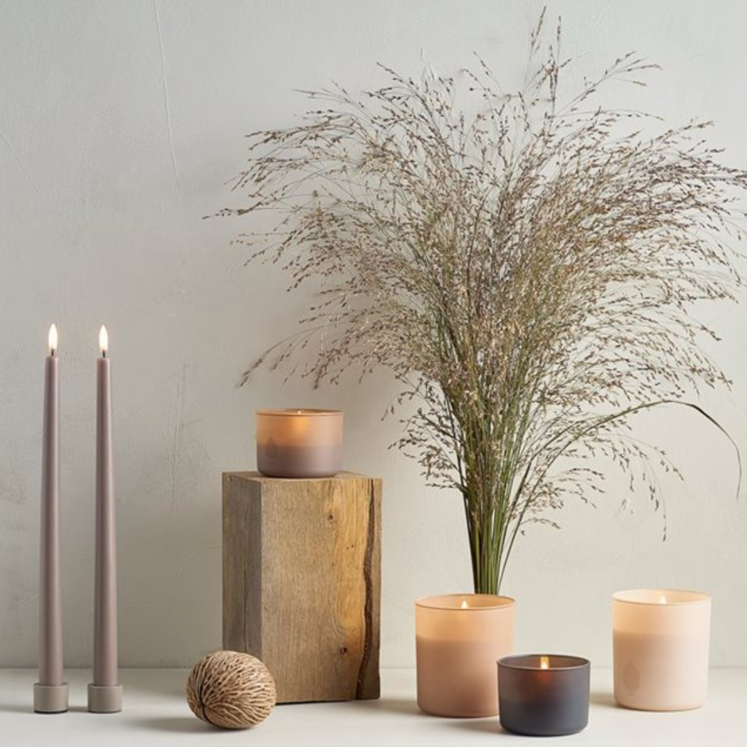LED Frosted Unscented Glass Candle in 3 Colours