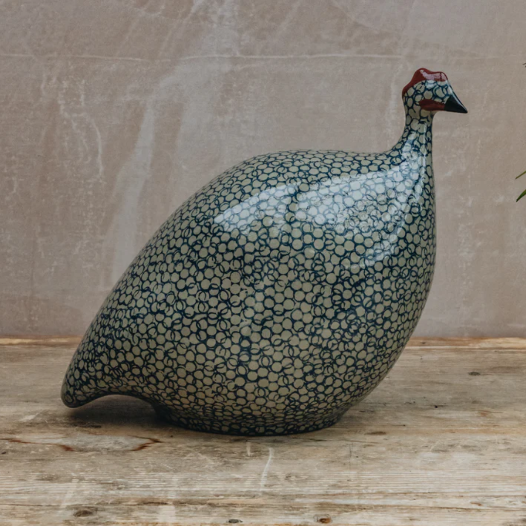 Grey Speckled Cobalt Guinea Fowl