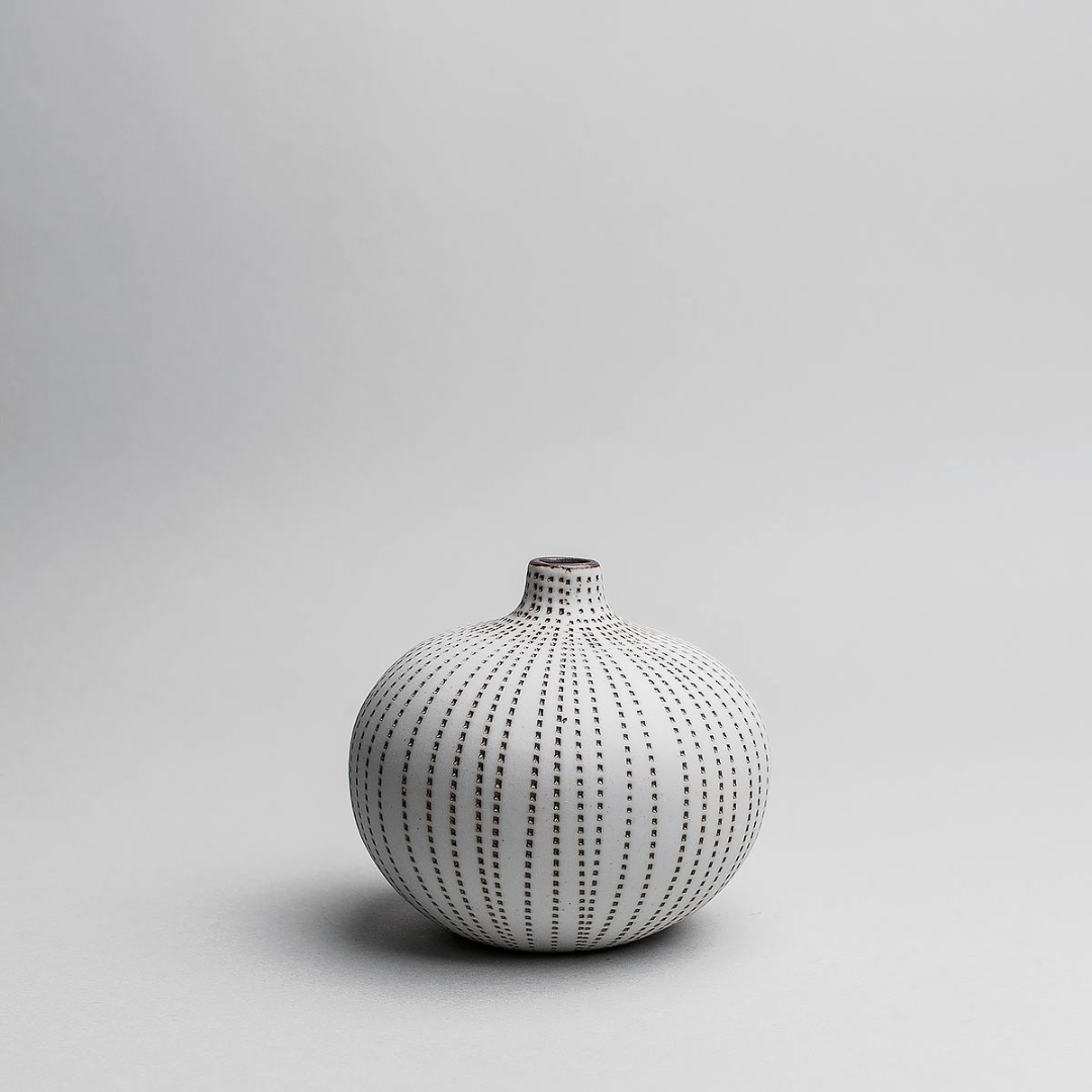 White with Brown Dots Bari Ceramic Vase in 2 Sizes