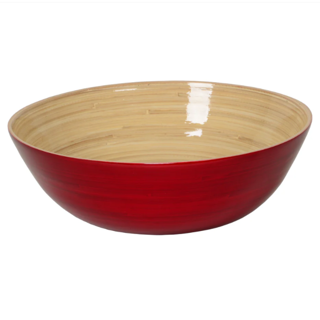 Red Bamboo Bowl in 3 Sizes