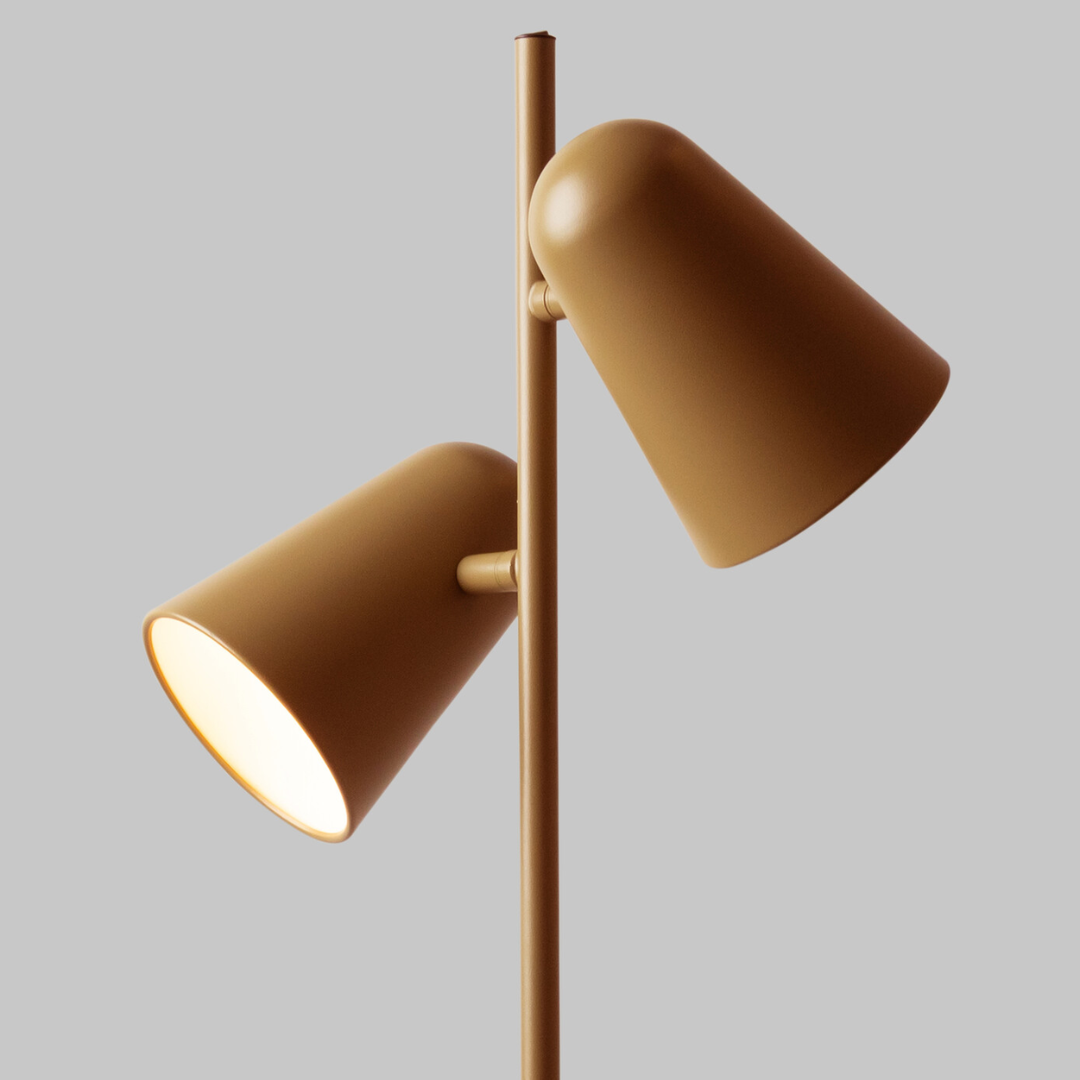 Mustard 2 Shade Floor Lamp