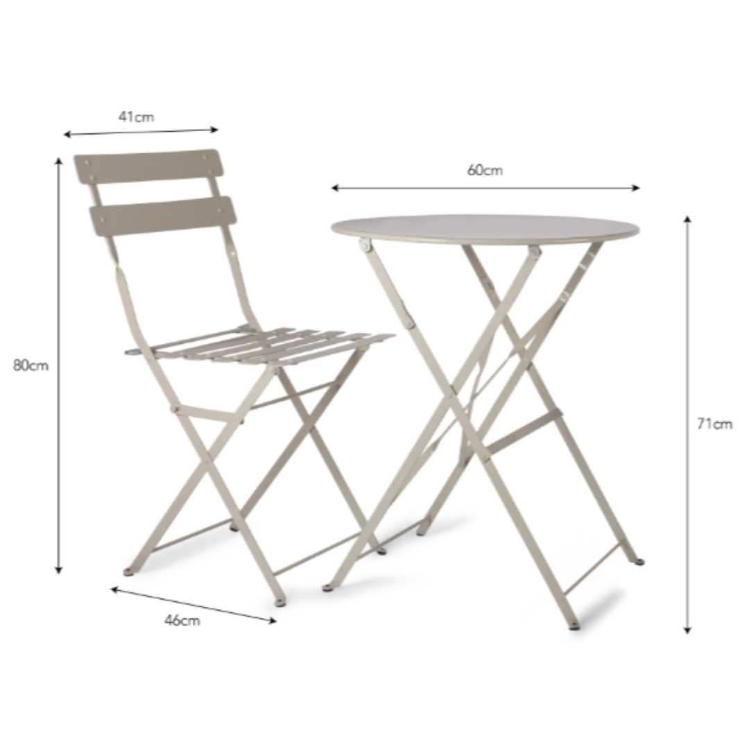 Small Bistro Set in 3 Colours (Table + 2 Chairs)