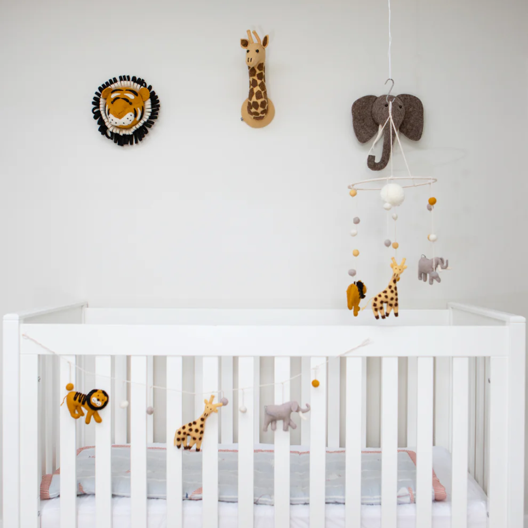 Bright Yellow & Black Felt Giraffe Head in 2 Sizes