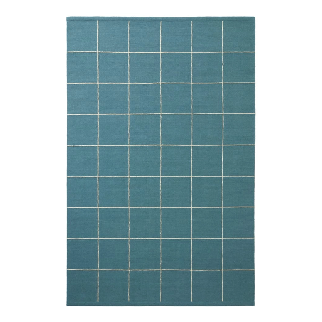Heaven Blue & Off White Grid Rug in 2 Sizes