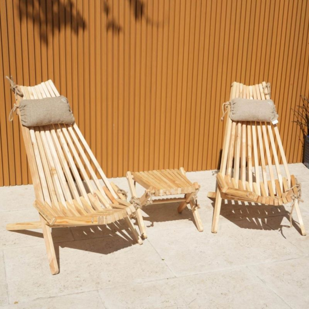 Larch Eco Chair and Matching Footstool