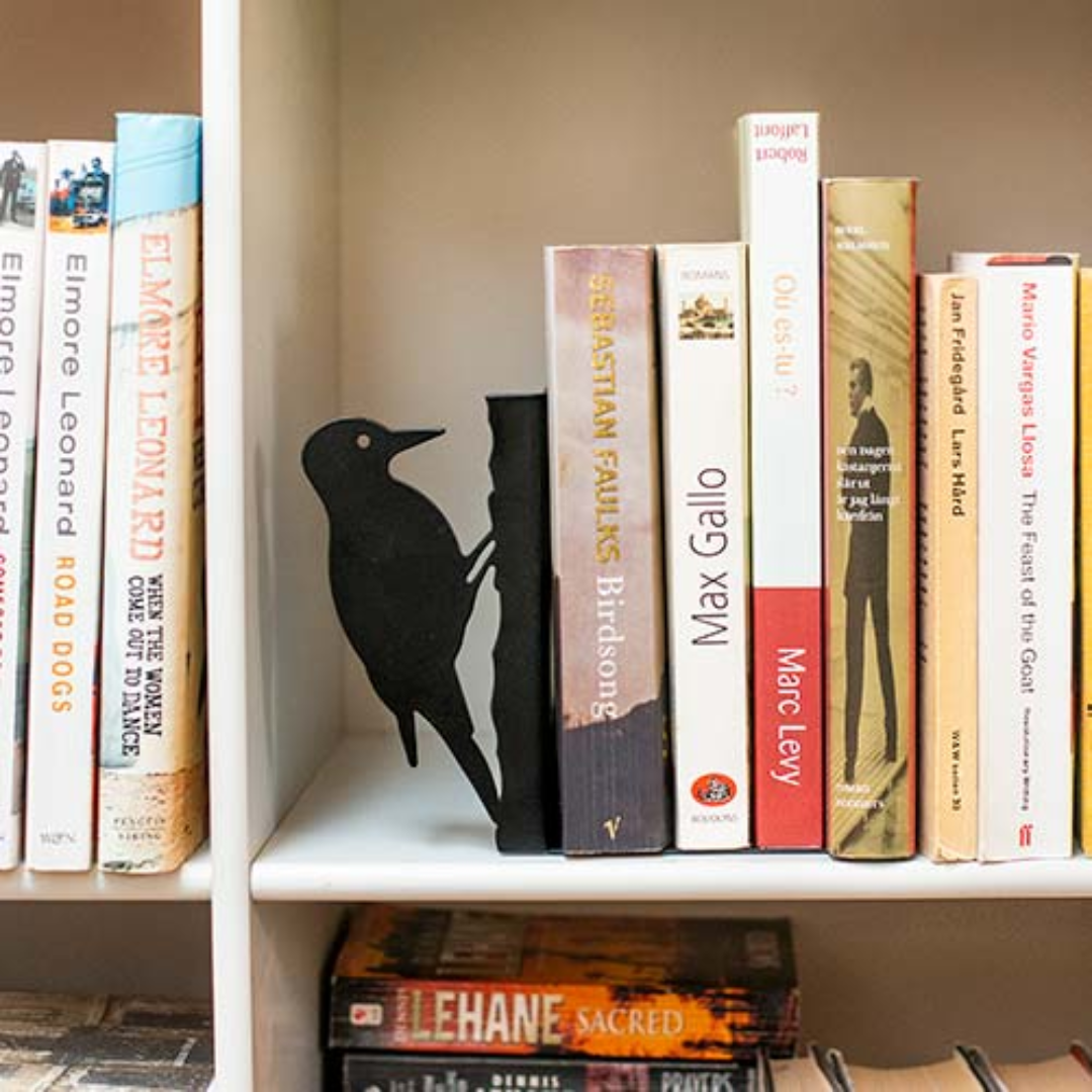 Silhouette Woodpecker Bookends