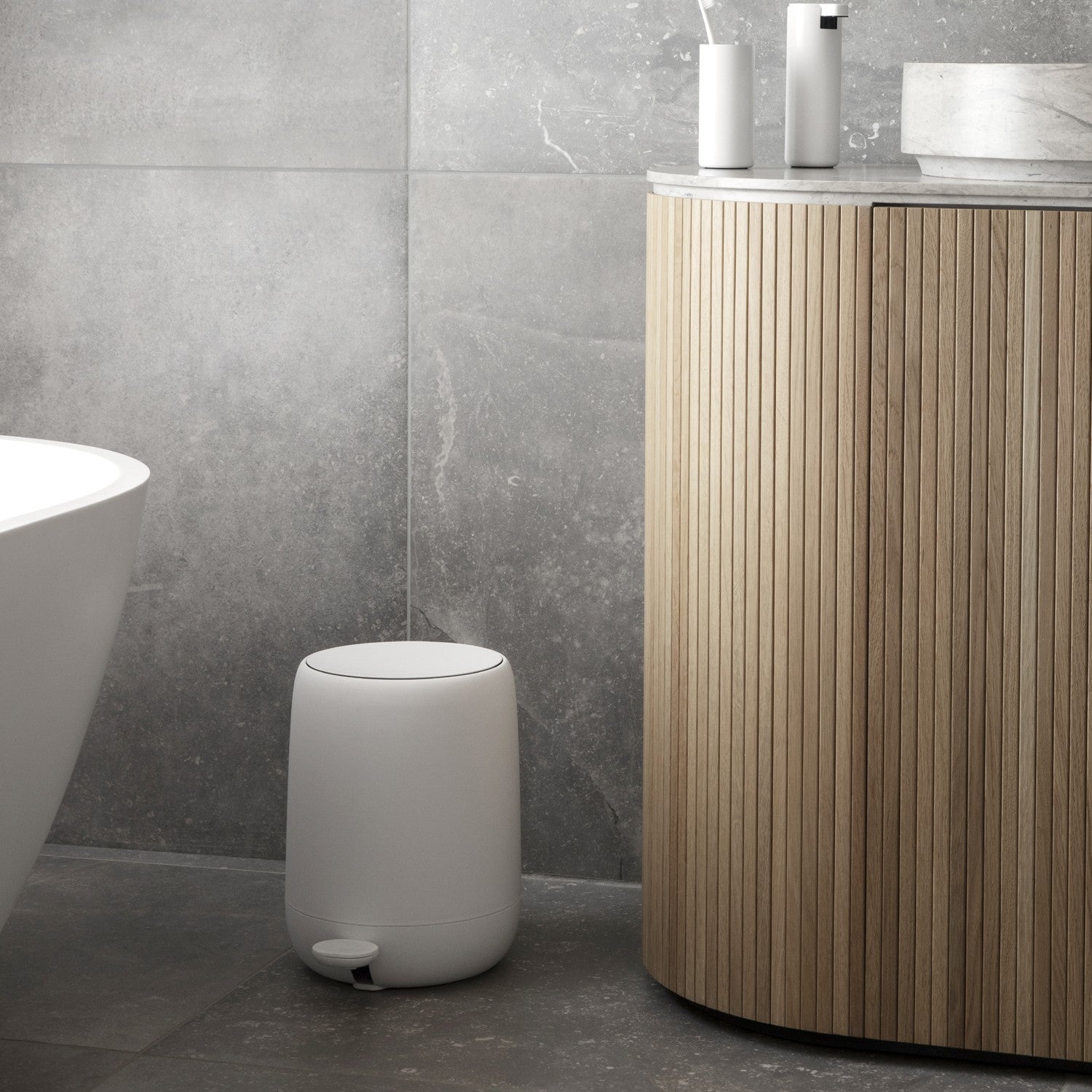White Pedal Bin for your bathroom