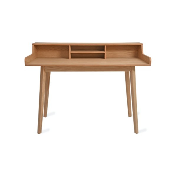 Ash Mid Century Style Timber Desk with Storage