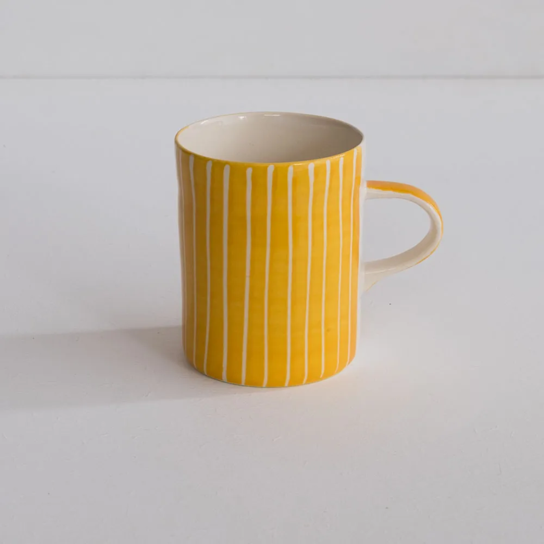 Ceramic Mug Sgrafitto Stripe