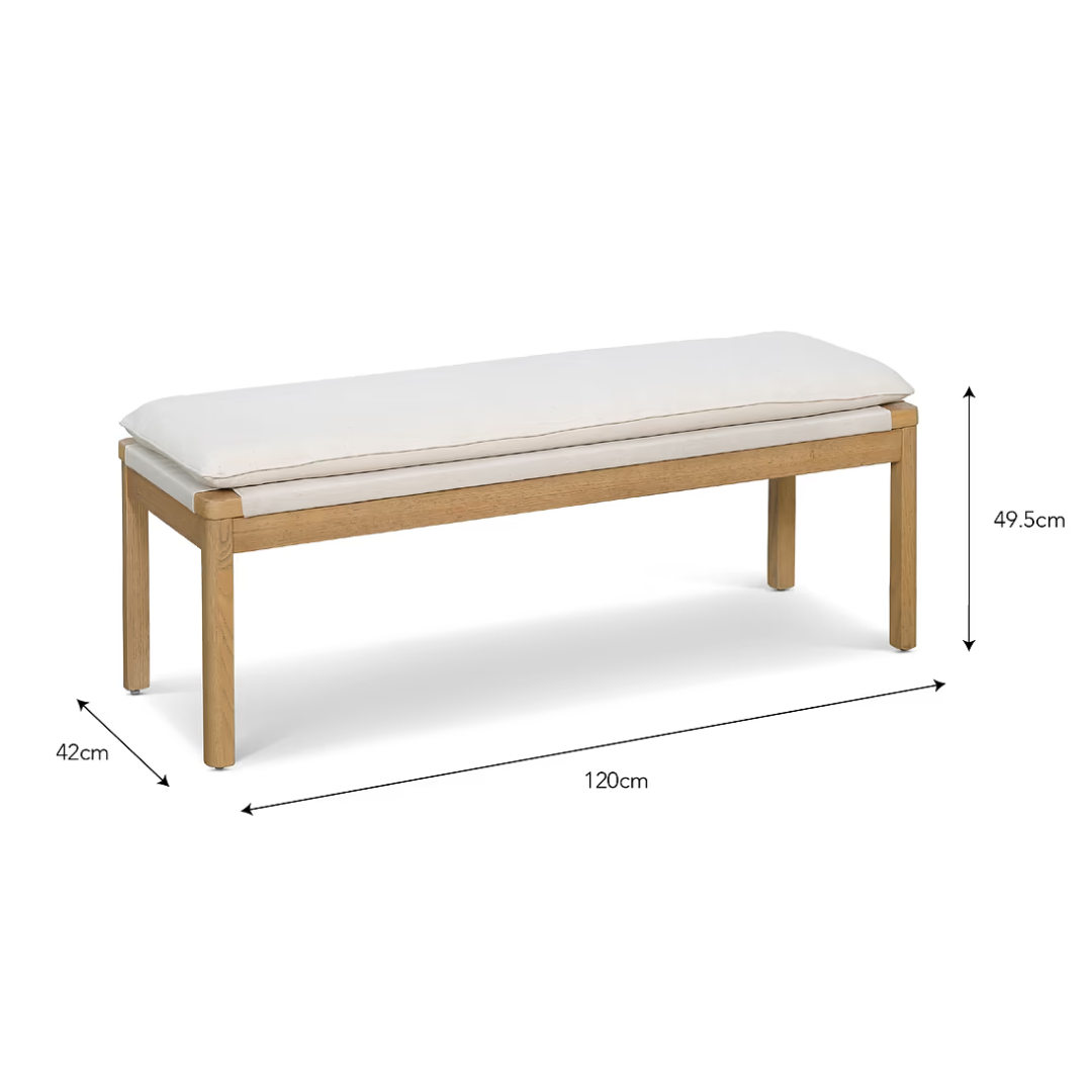 Ash Bench with Cushion
