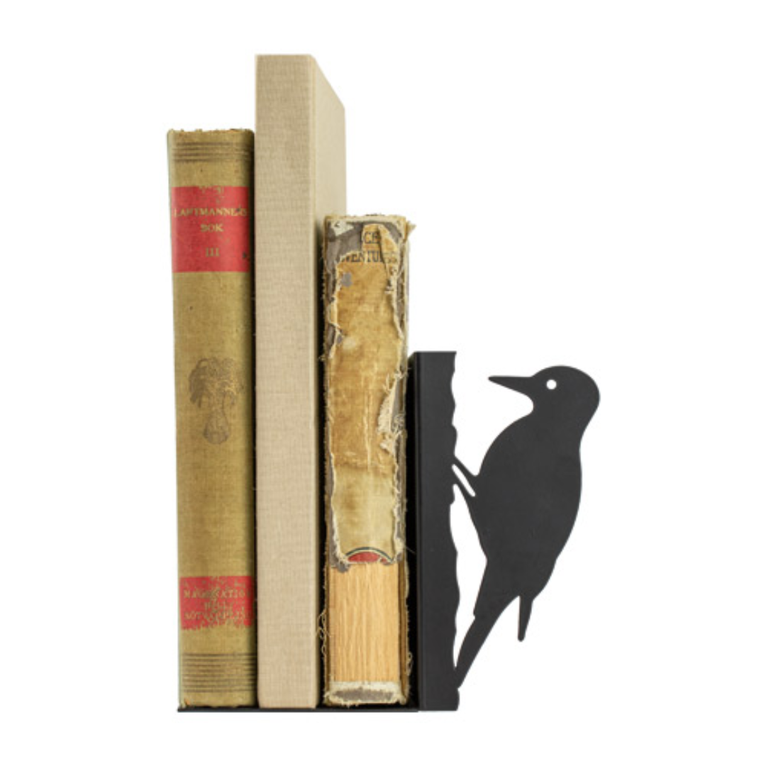 Silhouette Woodpecker Bookends