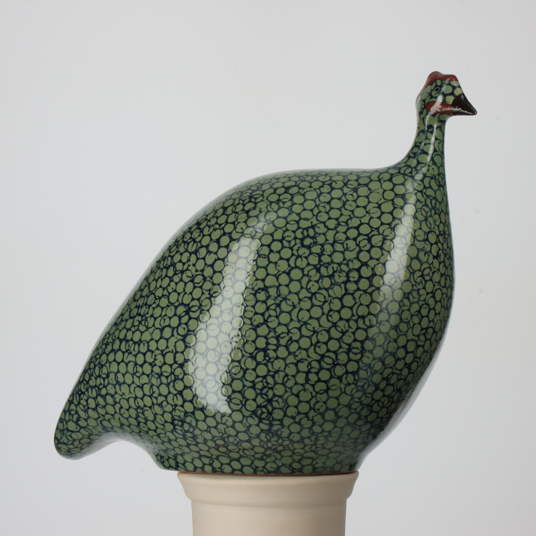 Green Speckled Cobalt Guinea Fowl