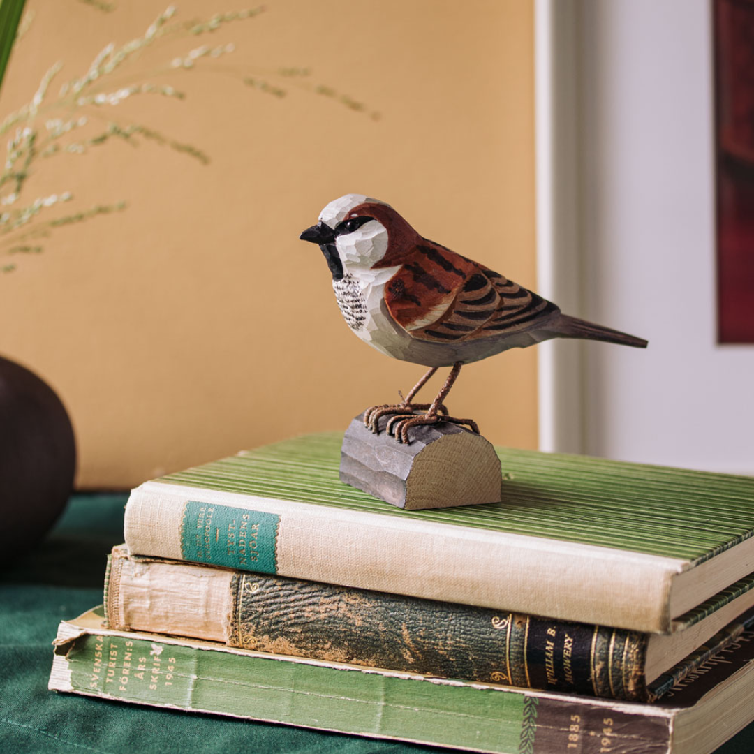 Hand-Carved Wooden Bird in 5 Bird Types