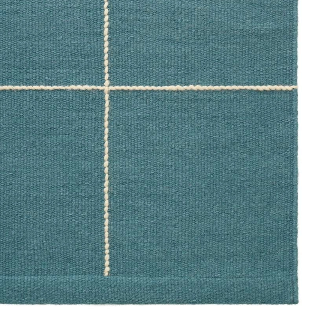 Heaven Blue & Off White Grid Rug in 2 Sizes