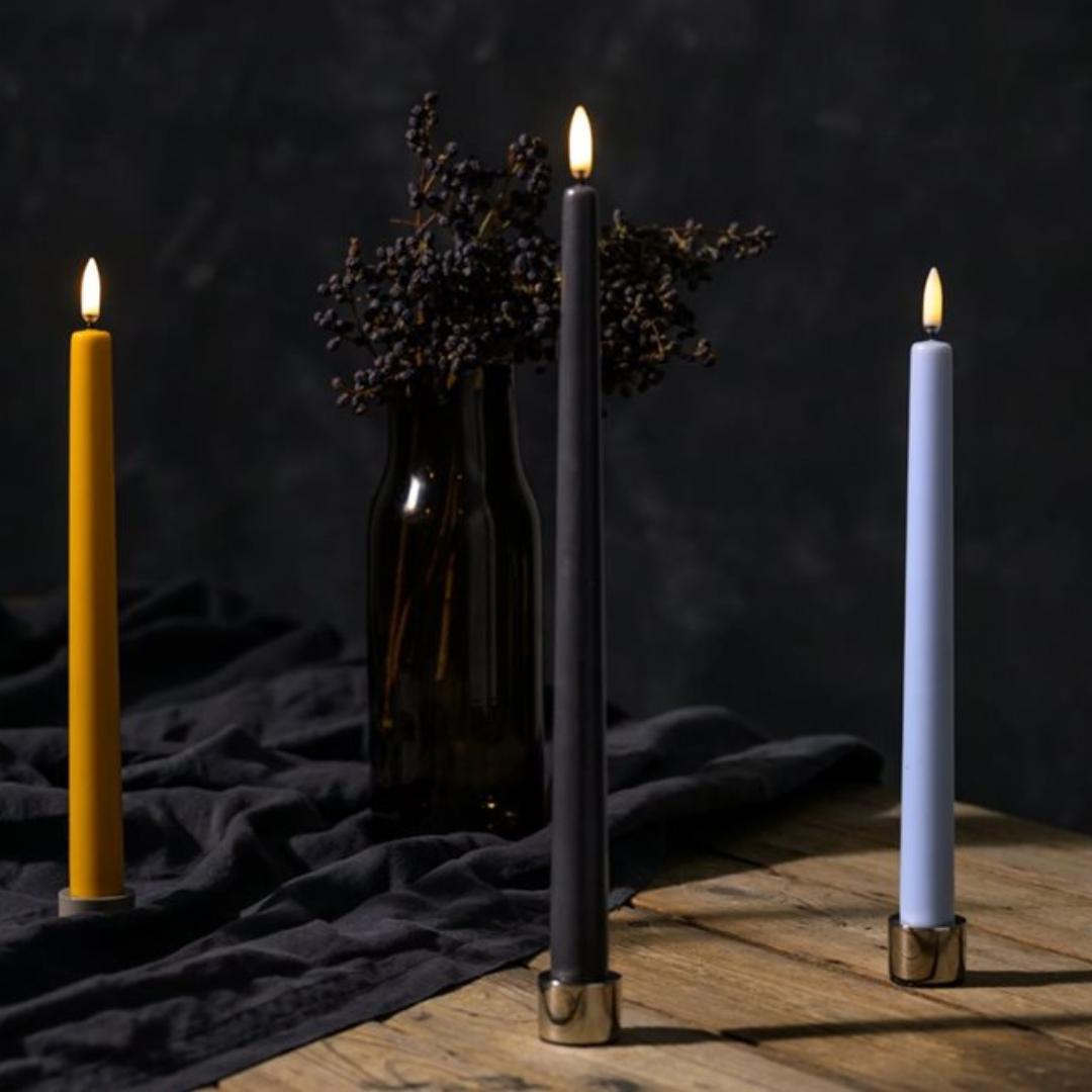 Medium Smooth Slim Taper Candles 32cm in 8 Colours