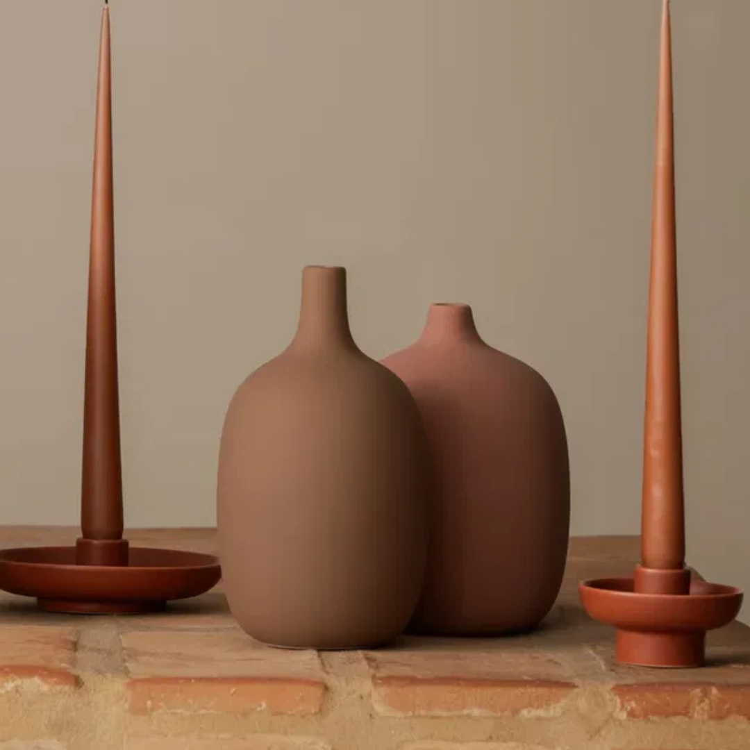 Amber Brown Ceramic Vase in 3 Sizes