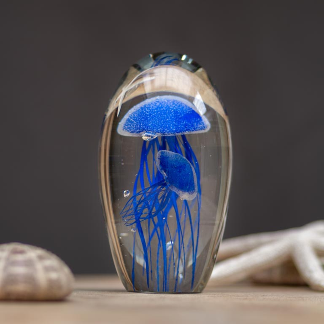 Glass Paperweight Jellyfish in 5 Colours
