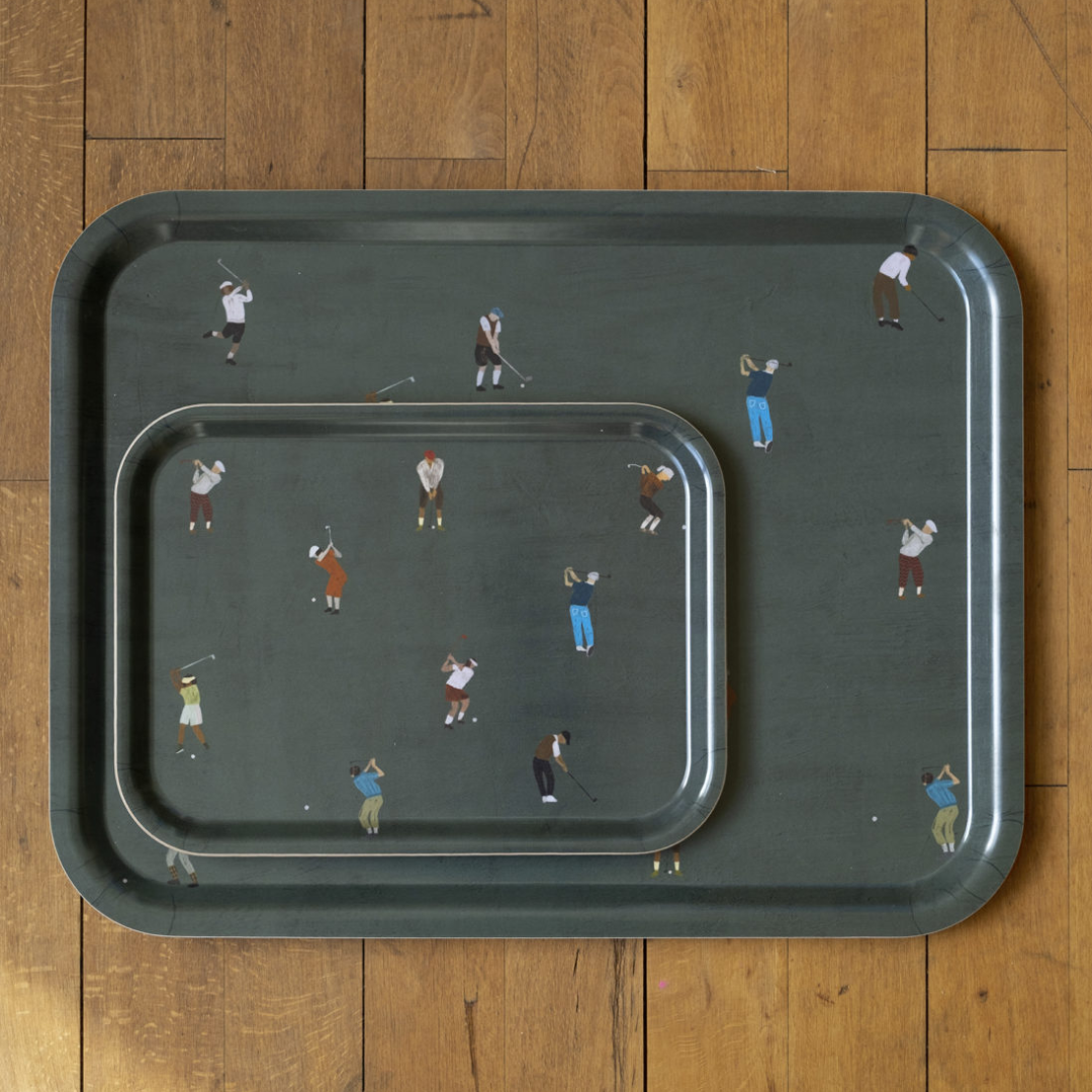 Small Tray 20 x 27cm in Golfers or Swimmers Pattern