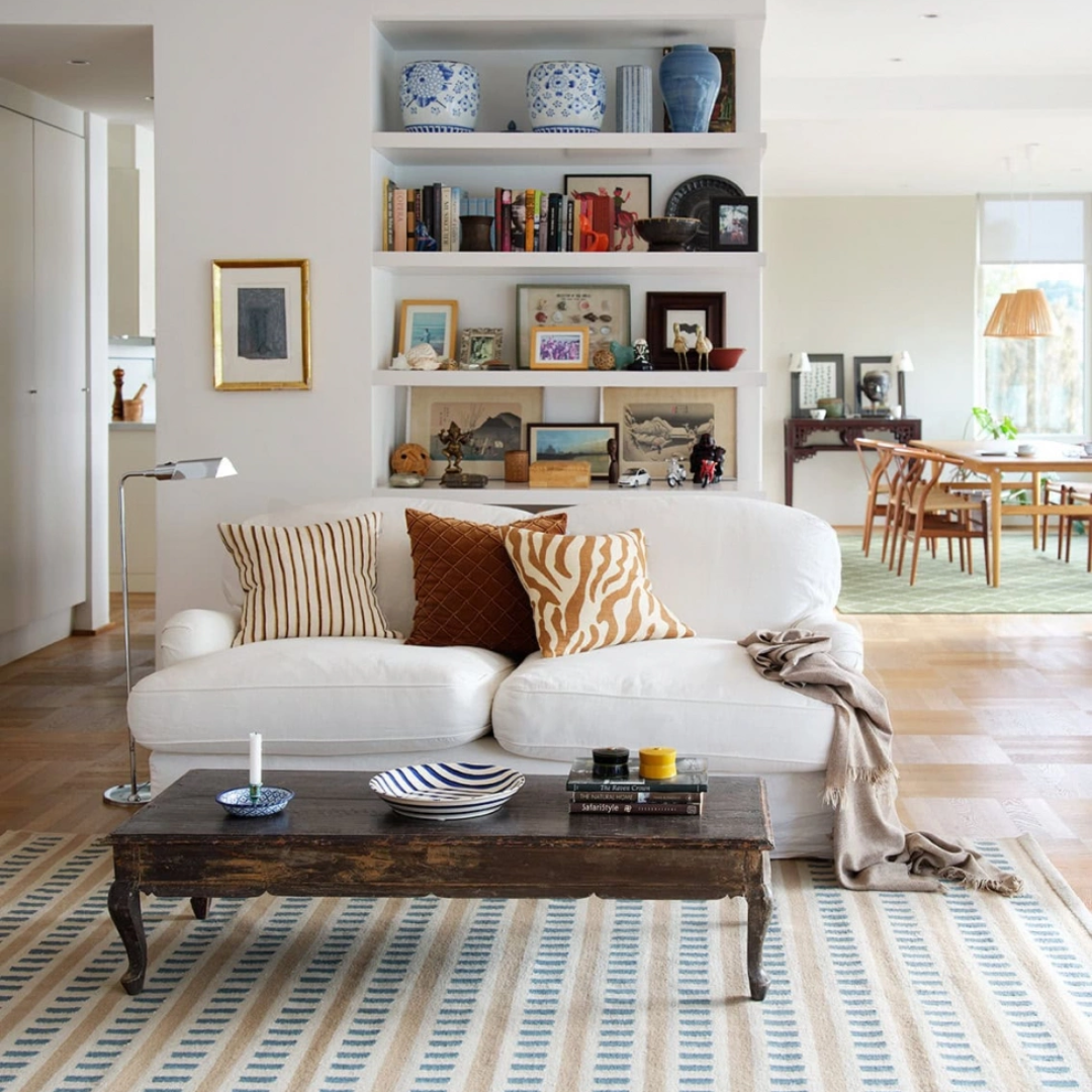 Ladakh Rug in Heaven Blue & Light Beige - 2 sizes