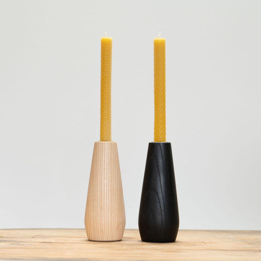 Ebonised Ash Spun Candle Holders - 3 sizes