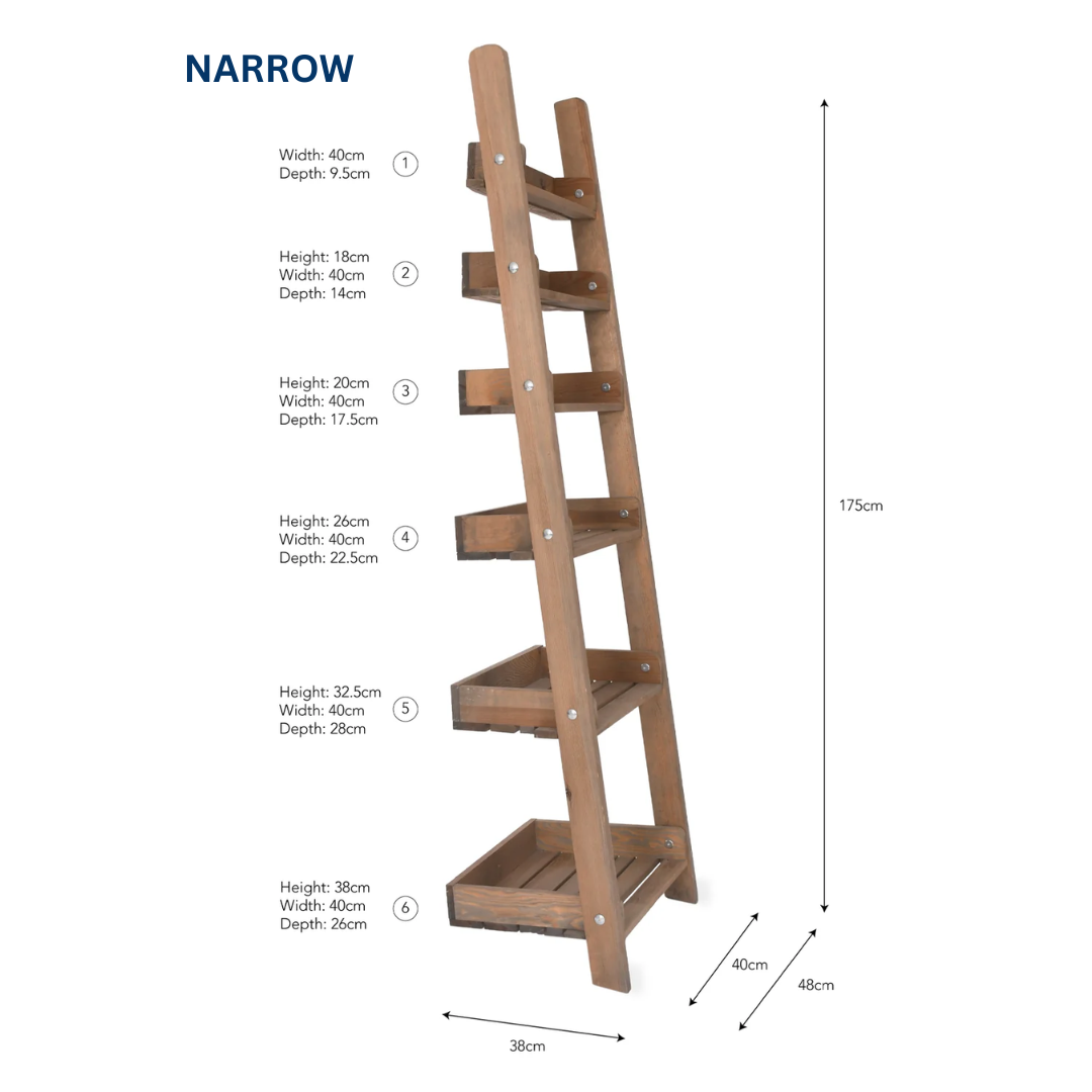 Indoor/Outdoor Shelf Ladder 6 Tier in 2 Sizes