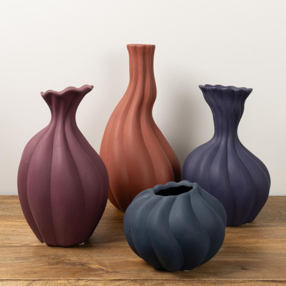 Terracotta Oblong Tear Drop Vase