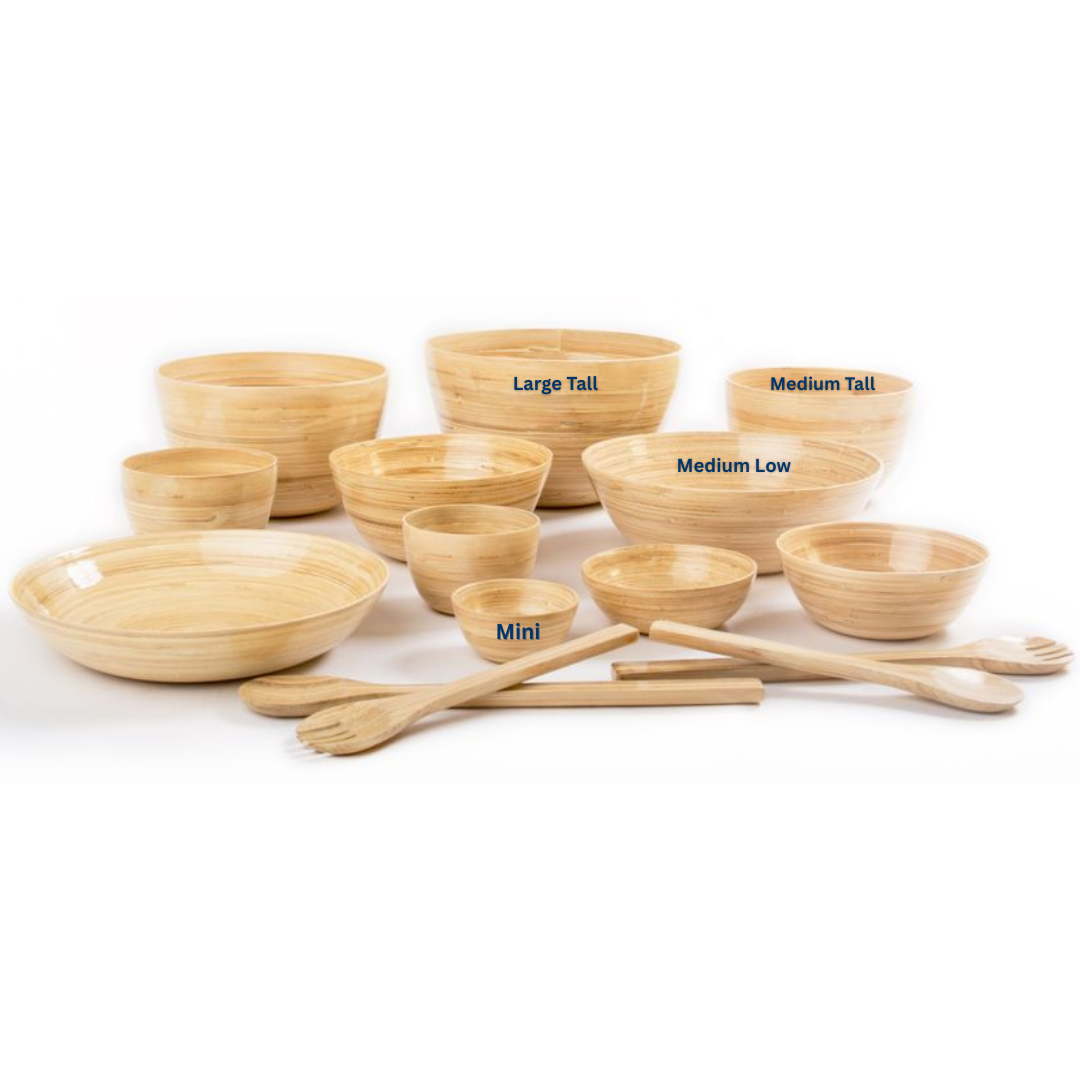 Red Bamboo Bowl in 3 Sizes