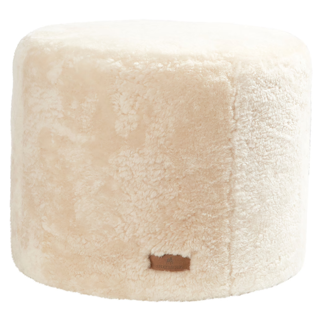 Round Sheepskin Pouffe