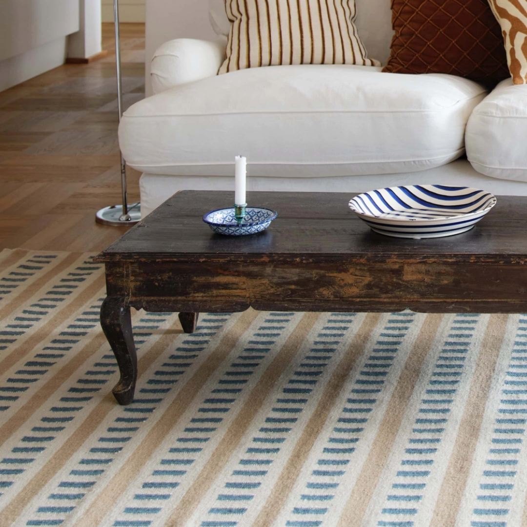 Ladakh Rug in Heaven Blue & Light Beige - 2 sizes