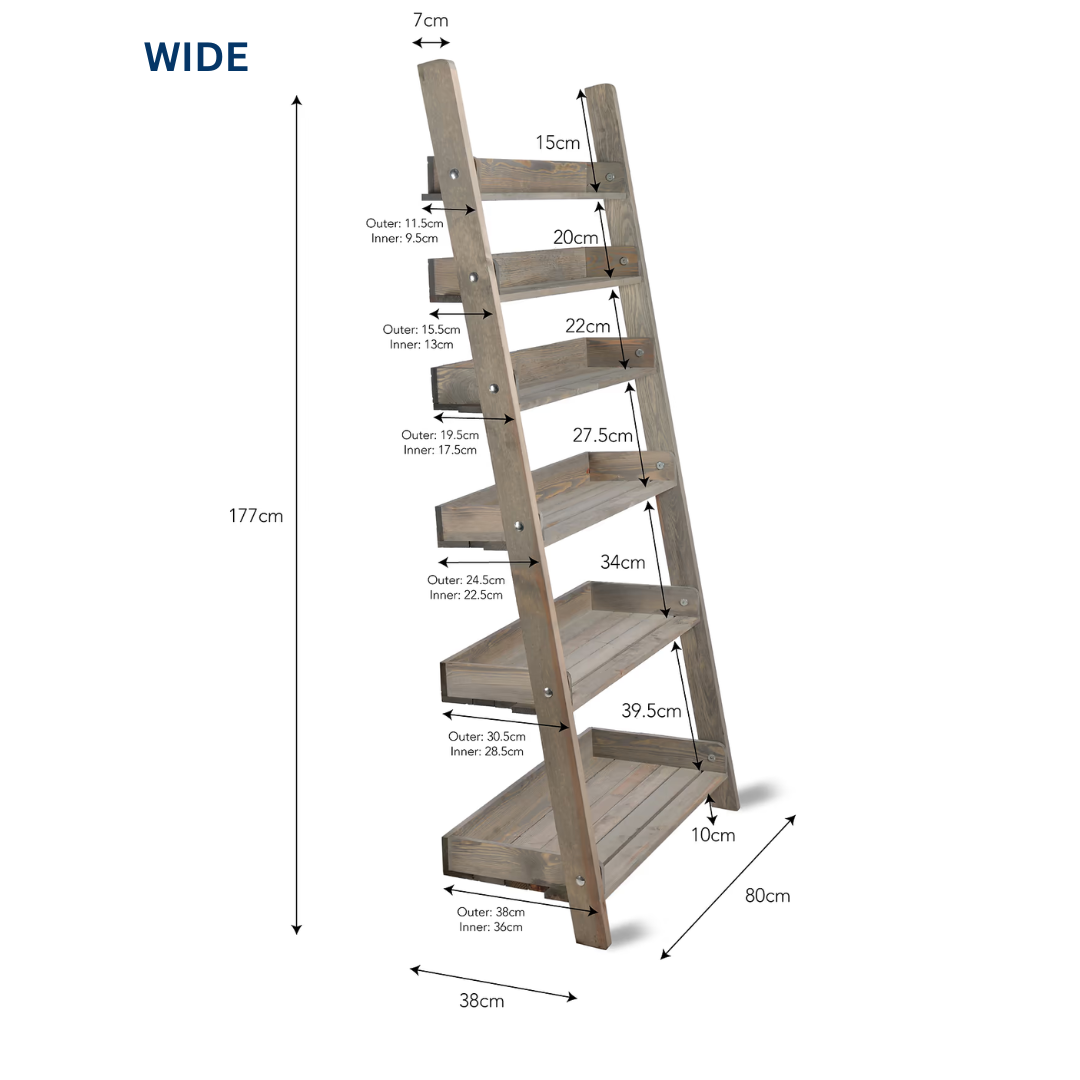 Indoor/Outdoor Shelf Ladder 6 Tier in 2 Sizes