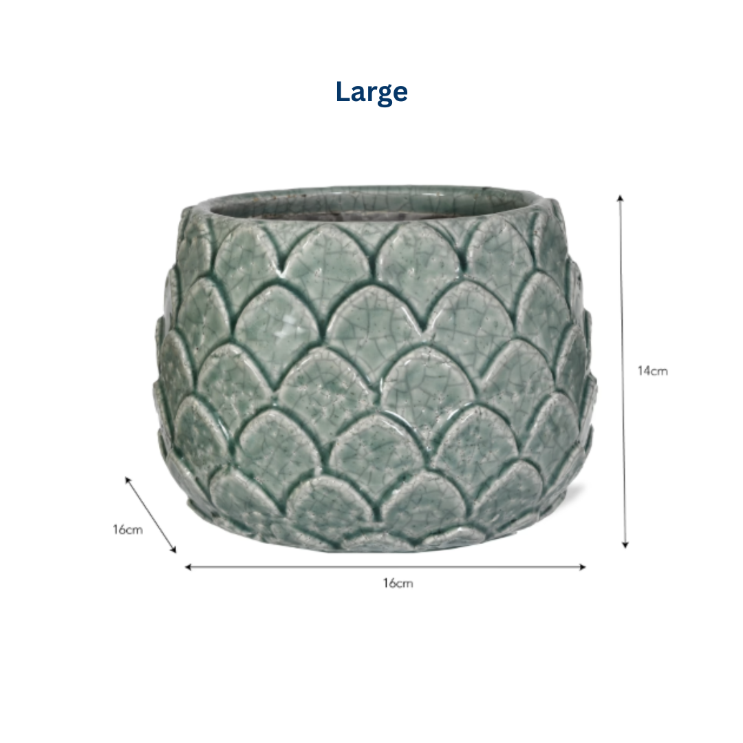 Ceramic Artichoke Leaf Plant Pot in 2 Sizes