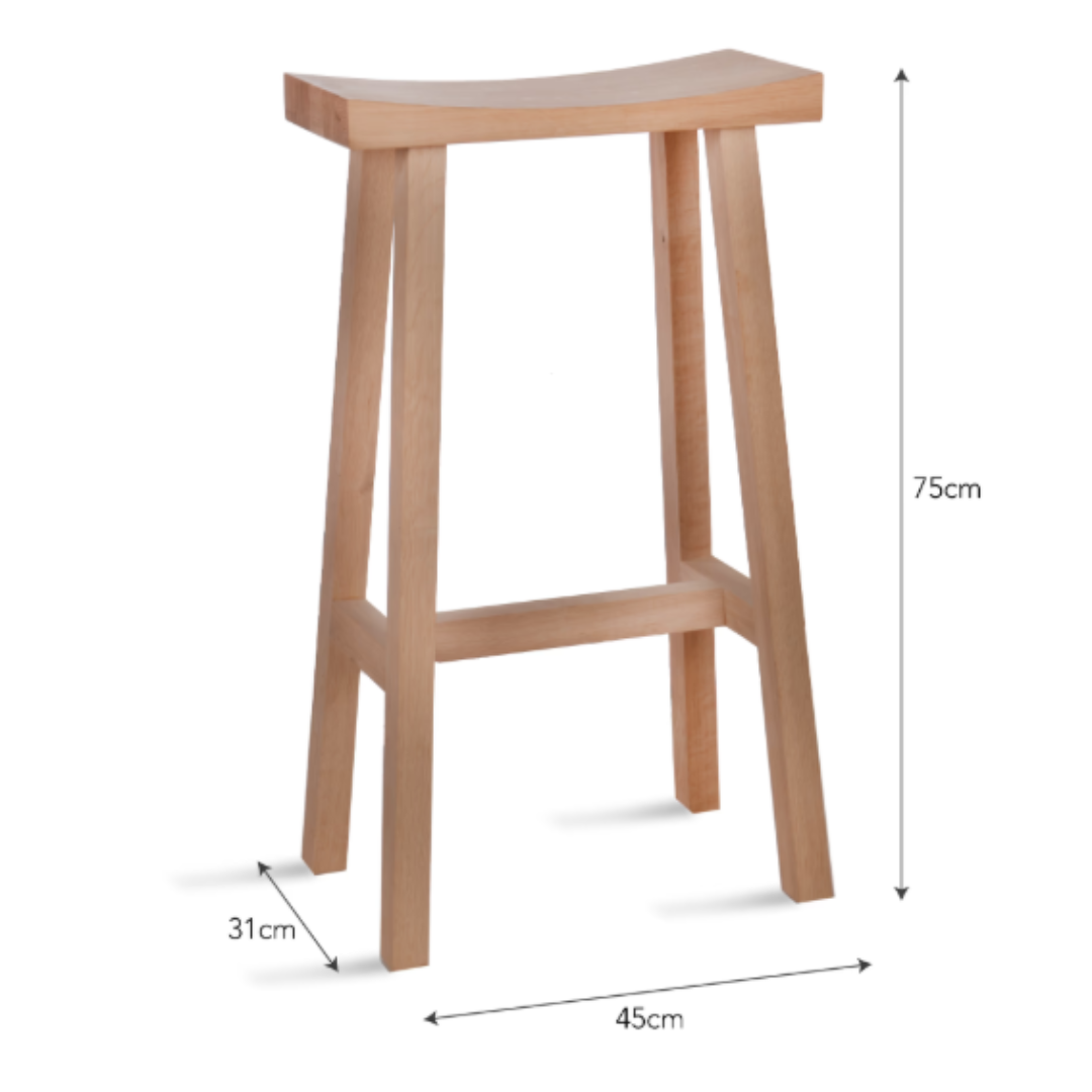 Oak Bar Stool in Natural or Carbon