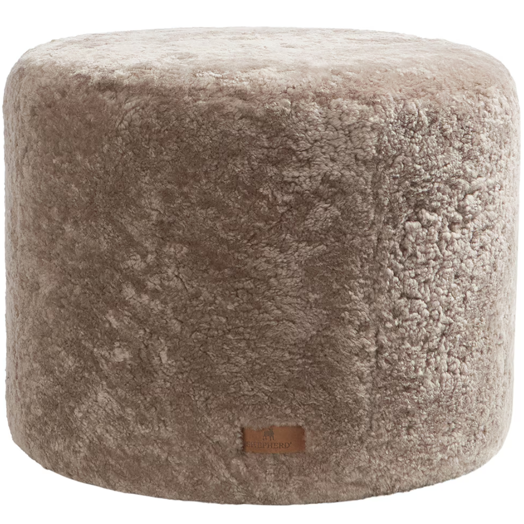 Round Sheepskin Pouffe