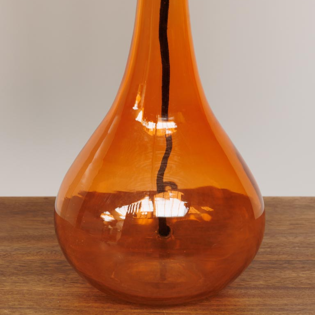 Burnt Orange Glass Table Lamp