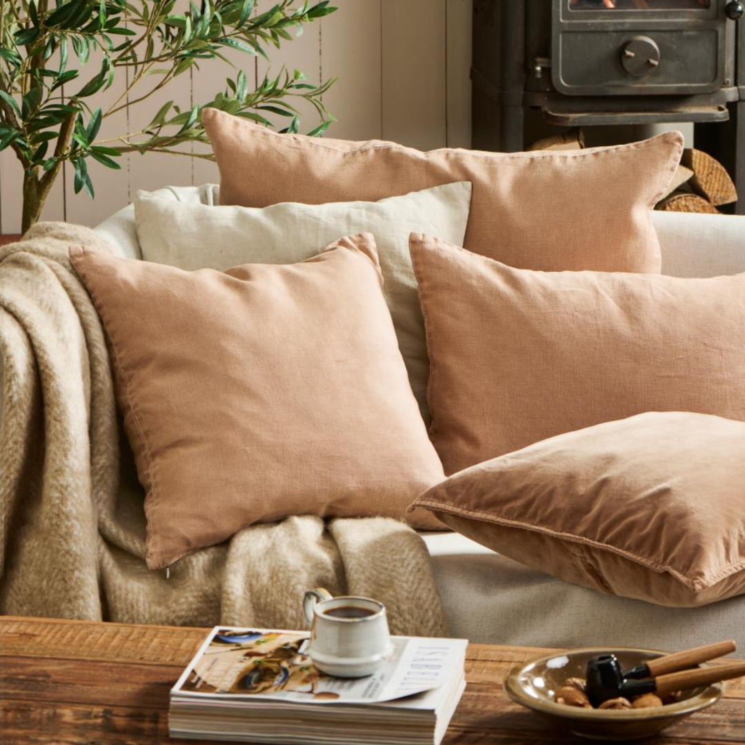 Stone Washed Linen Cushion 50 x 50cm in 10 colours