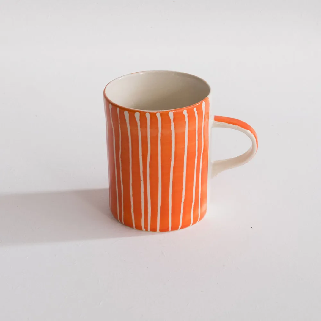 Ceramic Mug Sgrafitto Stripe