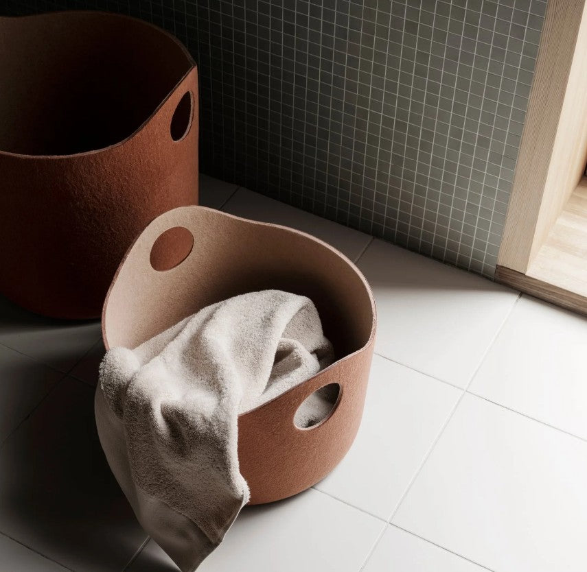 Felt Storage Basket in Beige