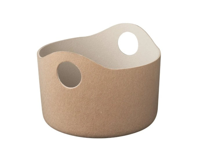 Small Felt Storage Basket in Beige