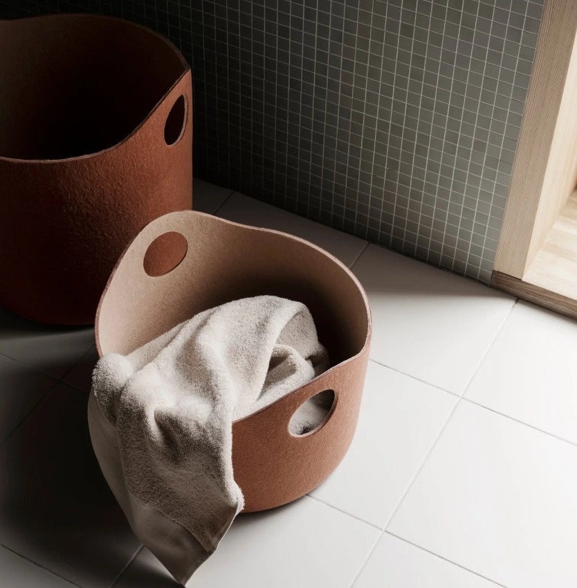 Medium Felt Storage Basket in Rust