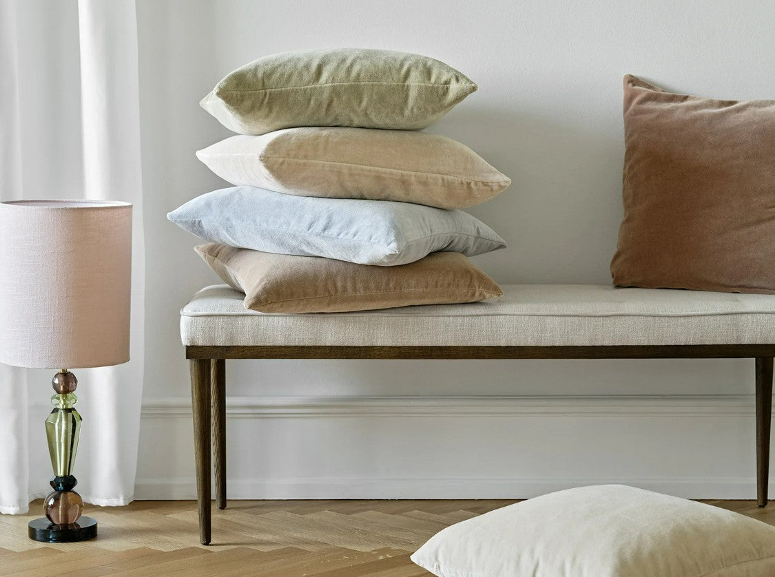 Velvet Cushion Cover in Green